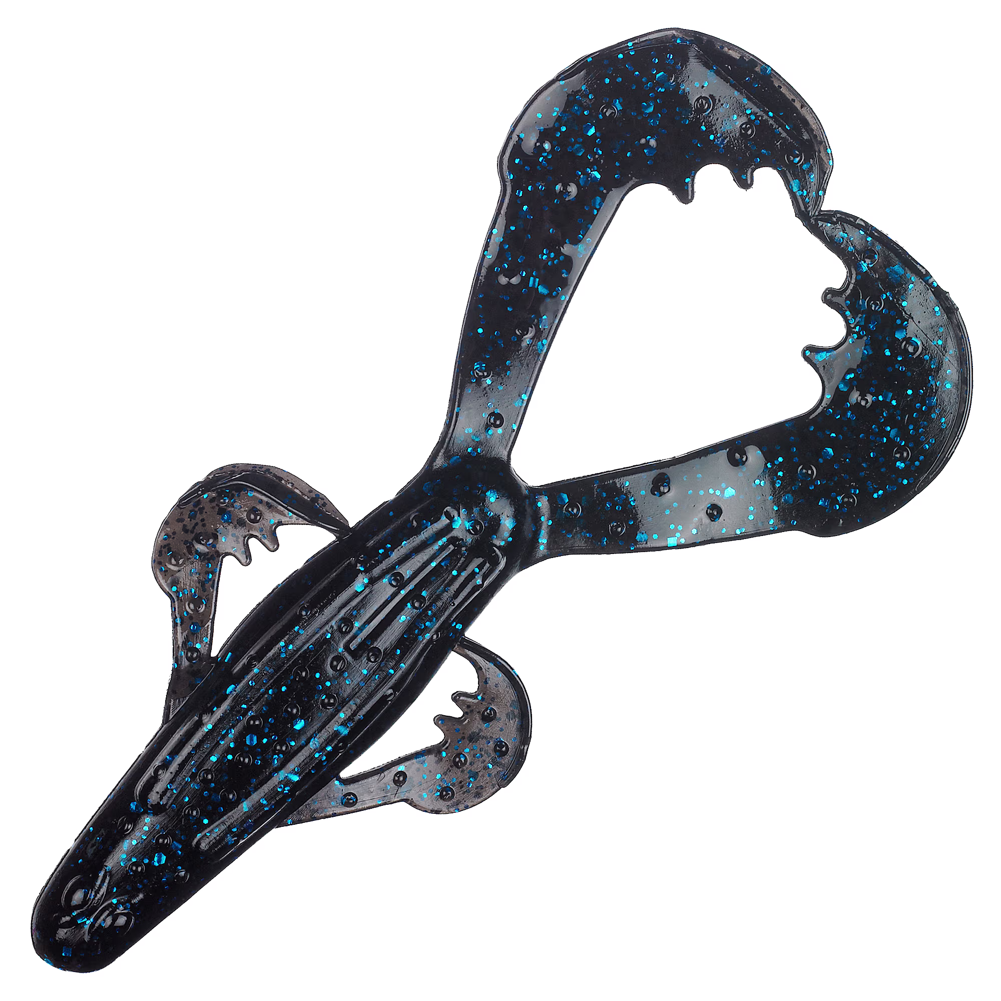 Strike King Rage Tail Space Monkey Soft Baits - 4-1/4" - Black/Blue Flake