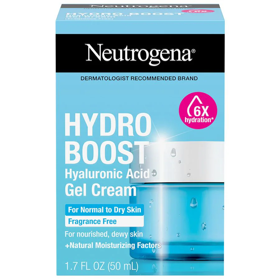 Neutrogena Hydro Boost Hyaluronic Acid Water Gel Moisturizer Fragrance Free, 1.7 fl oz