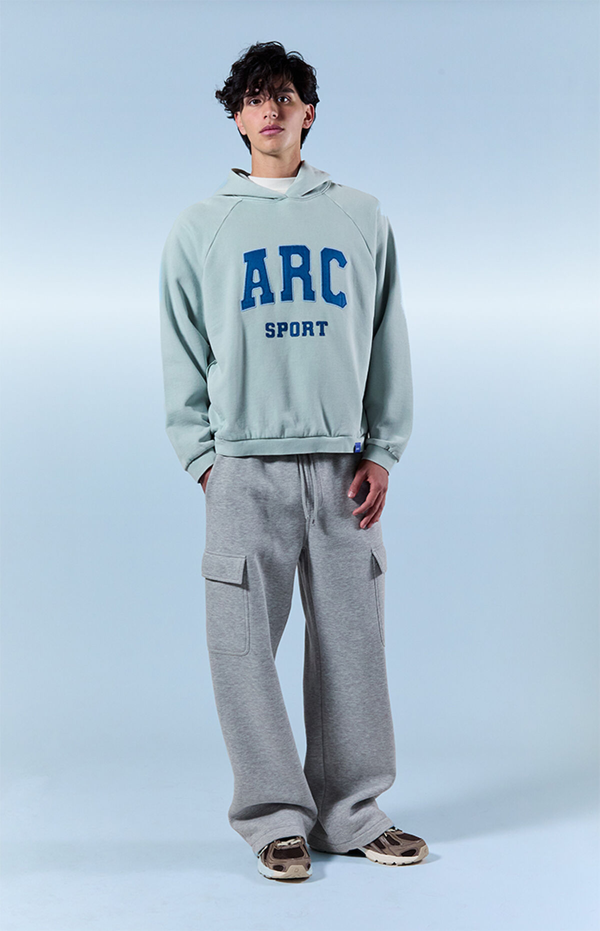Pacsun Gray Fleece Extreme Baggy Cargo Sweatpants