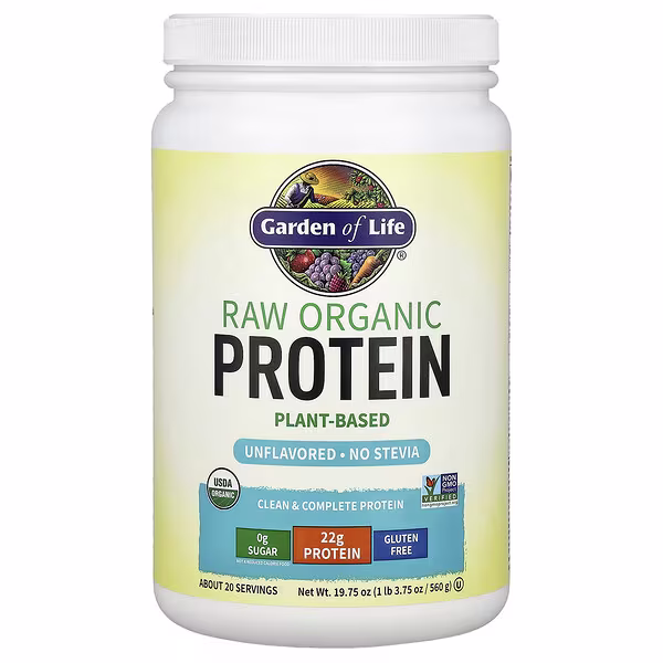 Garden of Life, RAW Organic Protein, Unflavored, 1 lb 3.75 oz (560 g)