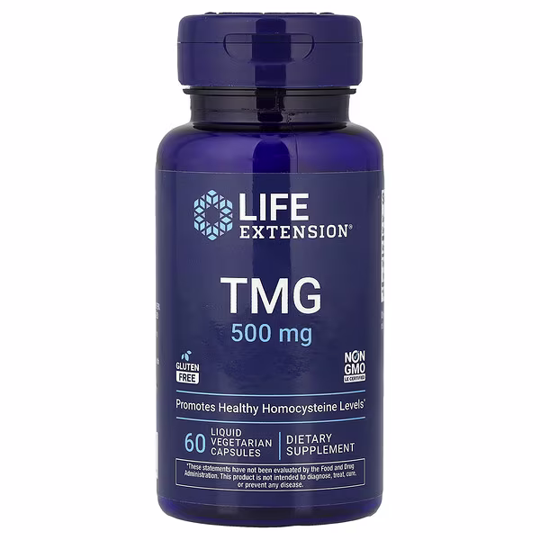 Life Extension, TMG, 500 mg, 60 Liquid Vegetarian Capsules