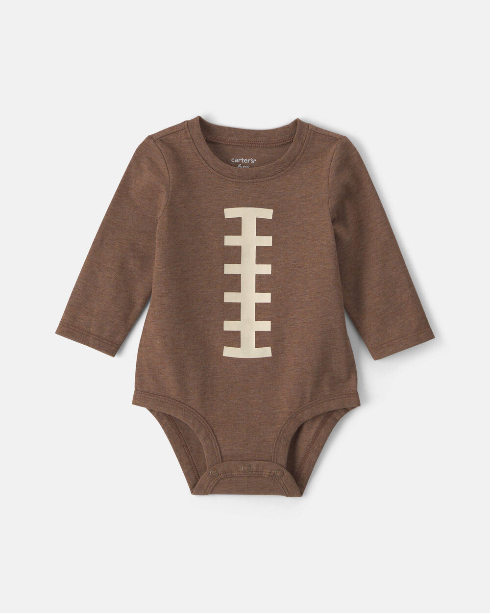Baby Football Long-Sleeve Graphic Bodysuit - Brown