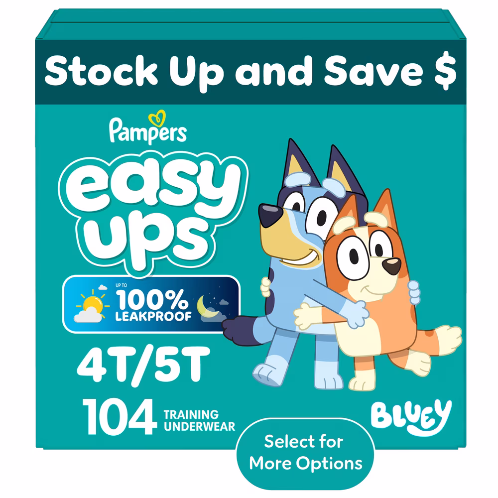 Pampers Easy Ups Bluey Potty Training Pants Size 4T-5T, 104 Count (Select for More Options)