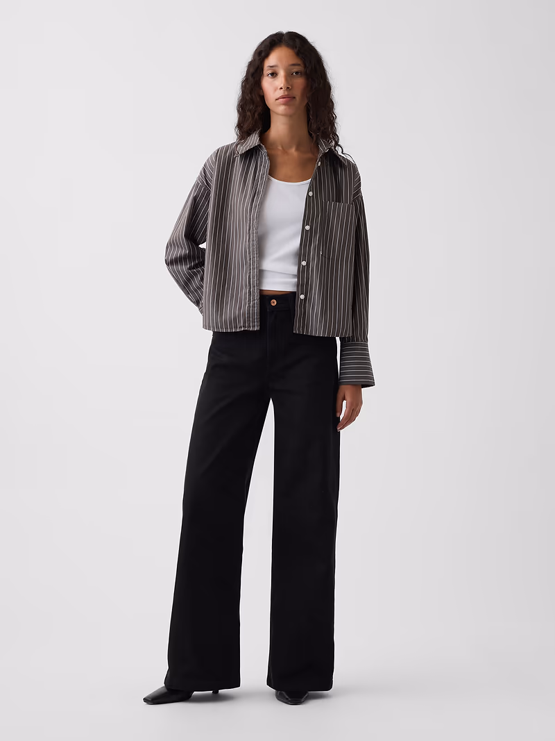 High Rise Stride Wide-Leg Jeans