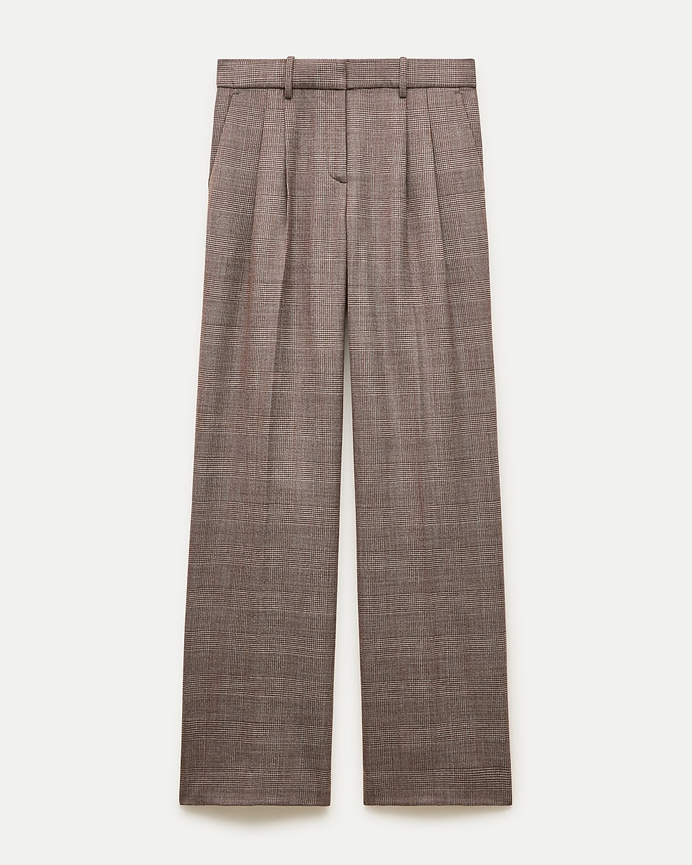 Essential trouser in plaid wool-blend flannel
