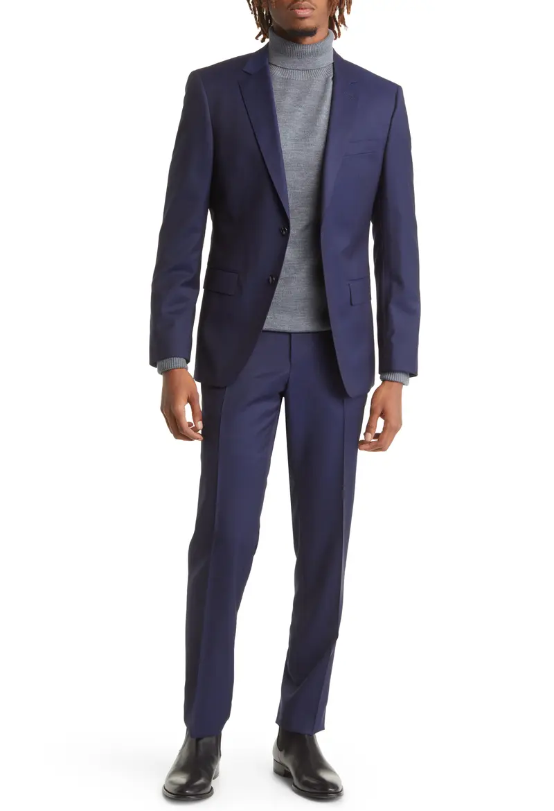 Huge Solid Wool Suit
