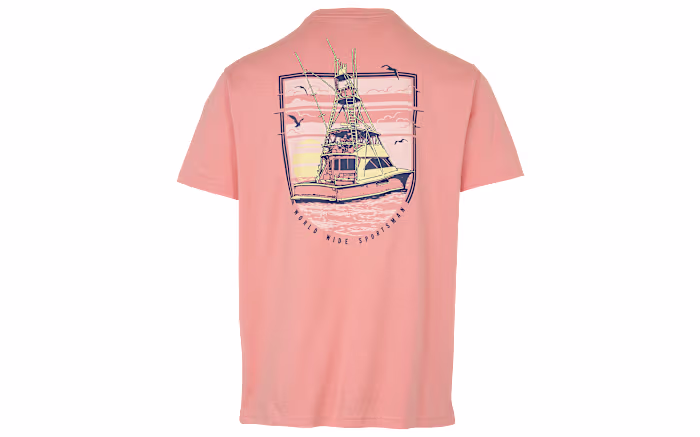 World Wide Sportsman Fishing Boat Graphic Short-Sleeve T-Shirt