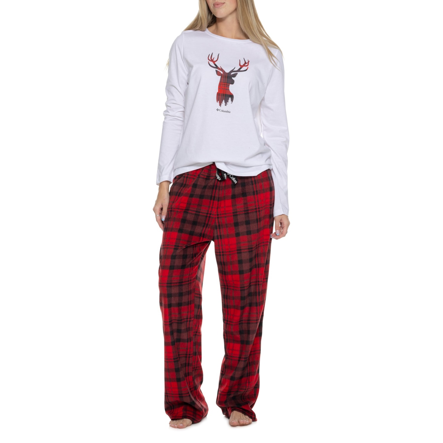 Columbia Sportswear Traditional Deer Fleece Holiday Pajamas - Long Sleeve