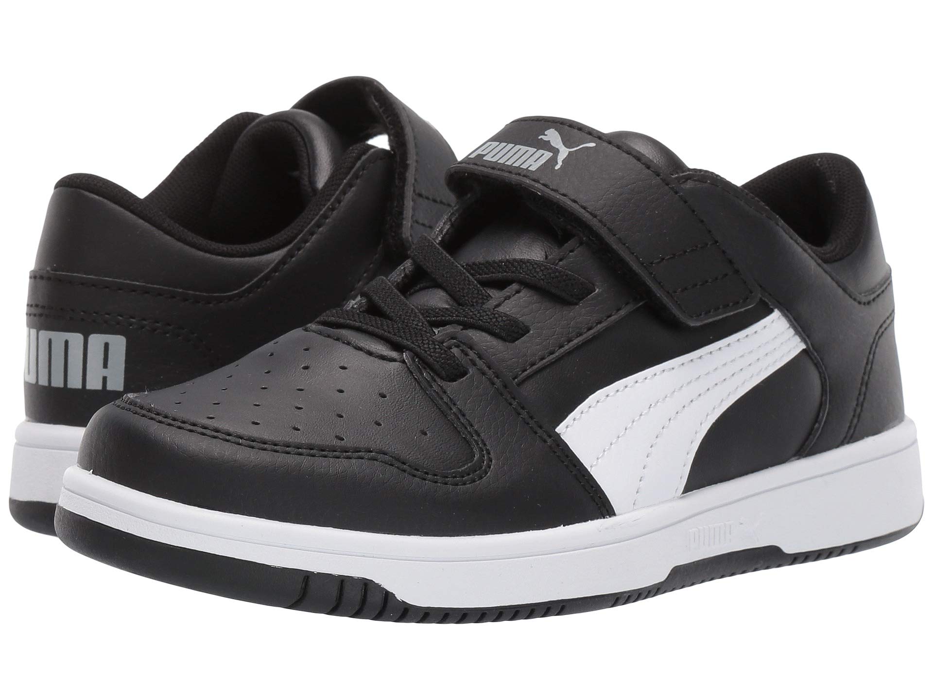 PUMA Kids Rebound Layup Lo Synthetic Leather Hook and Loop Sneakers (Little Kid)