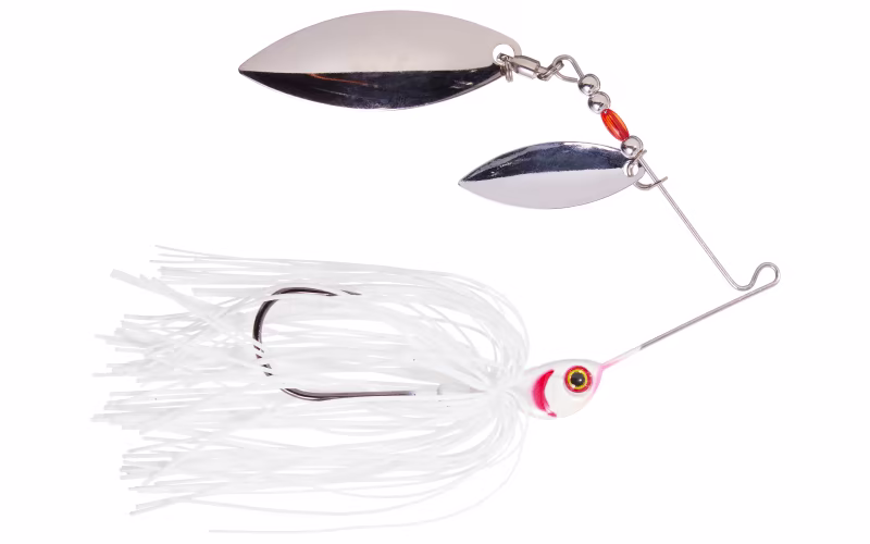 Bass Pro Shops Tourney Special Double Willow Spinnerbait - White - 1/2 oz.