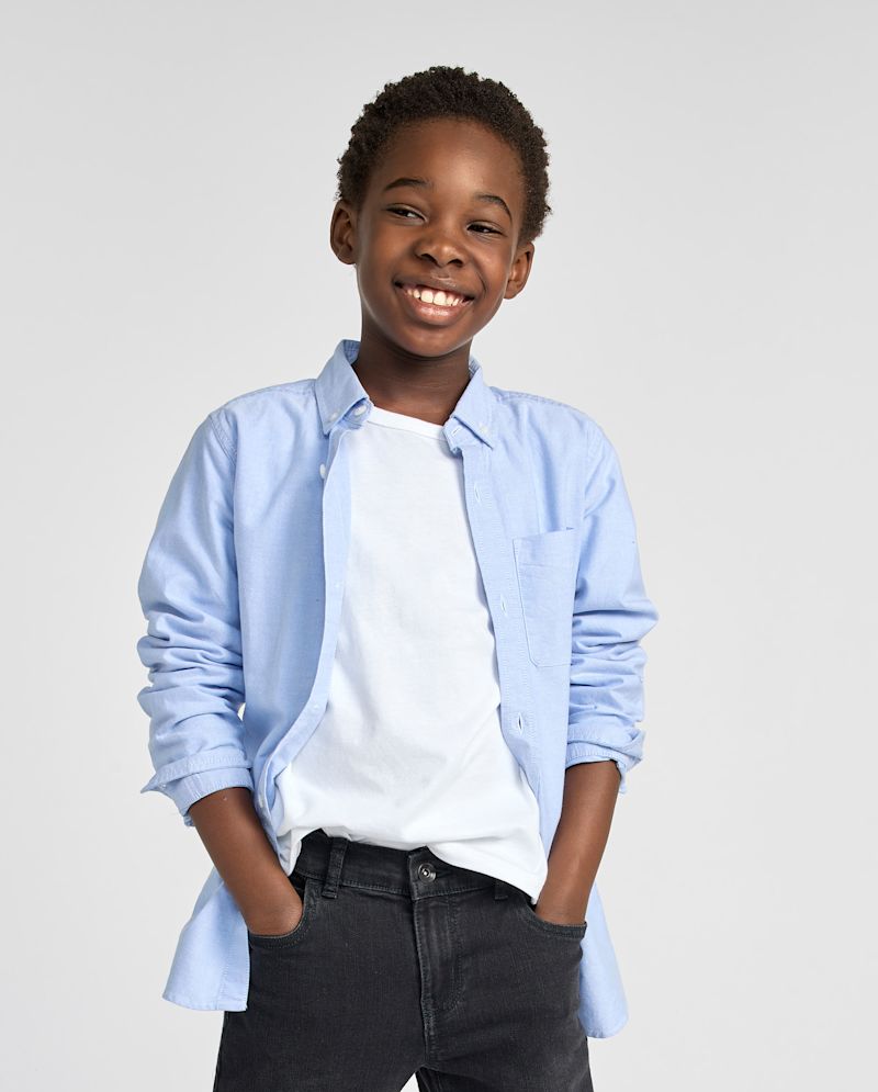 Boys Uniform Oxford Button Down Shirt - blue