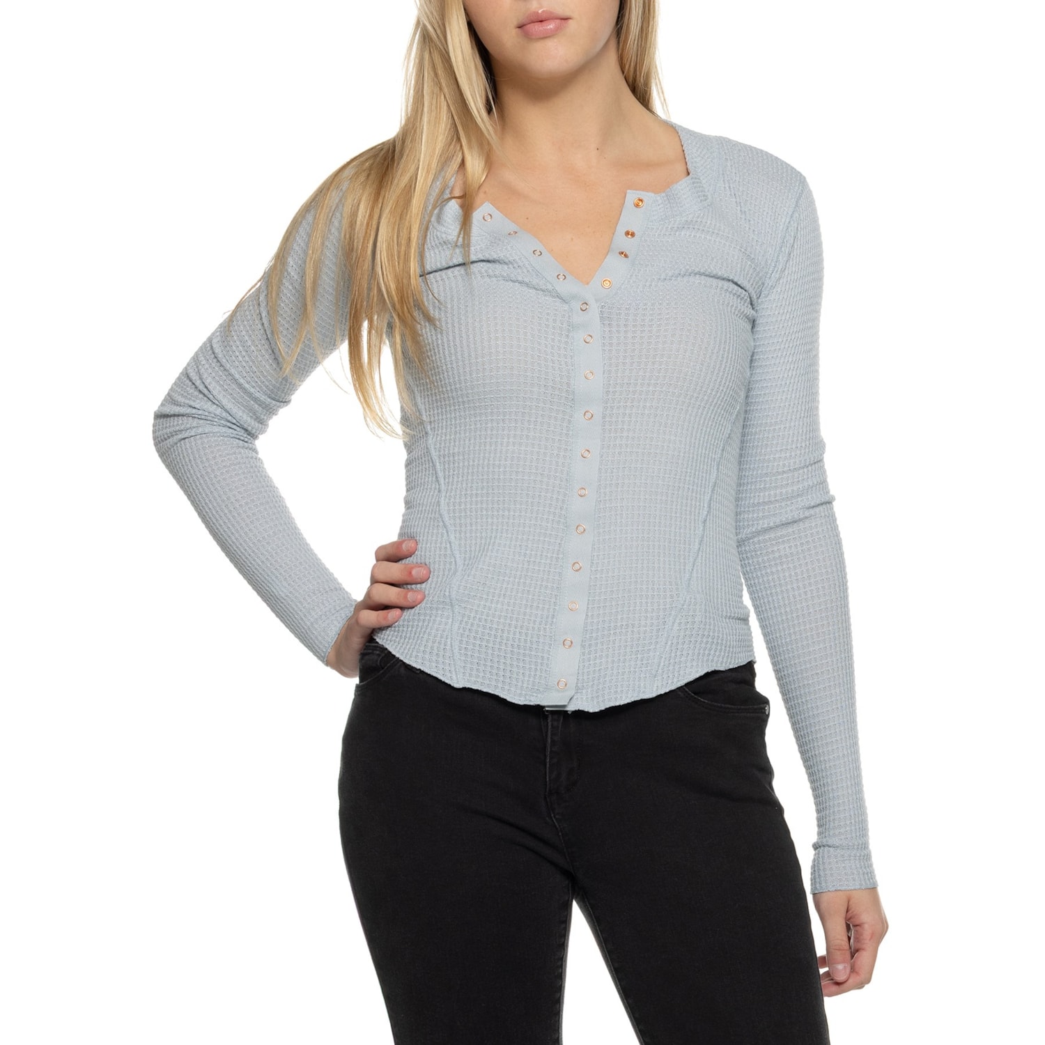 Free People Going Places Cardigan Shirt - Snap Front, Long Sleeve