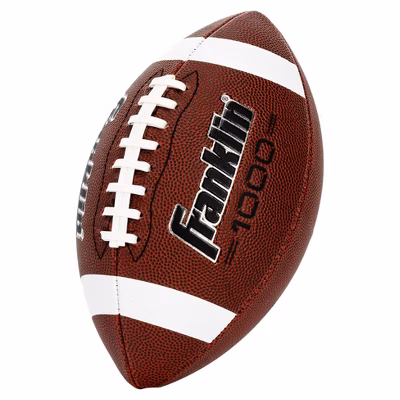 Franklin Sports 1000 Series Grip Rite PeeWee Football - Brown: Size 6, Butyl Bladder,