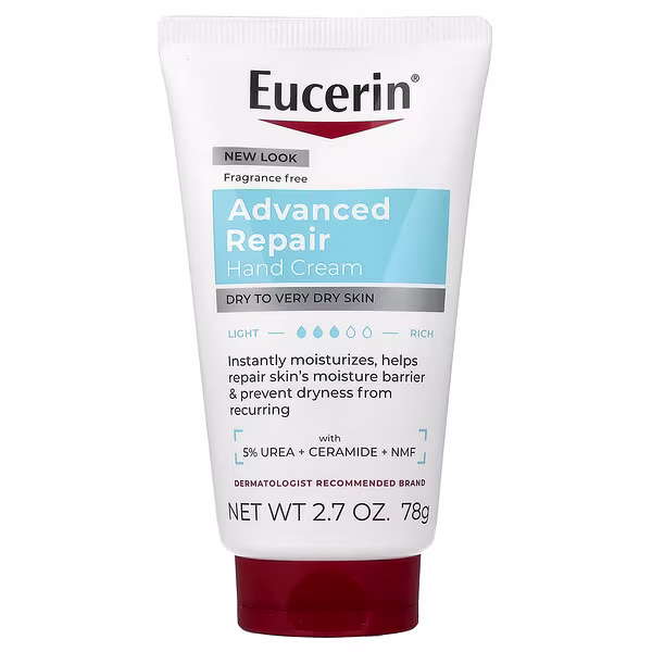 Eucerin, Advanced Repair Hand Cream, Dry to Very Dry Skin, Fragrance Free, 2.7 oz (78 g)