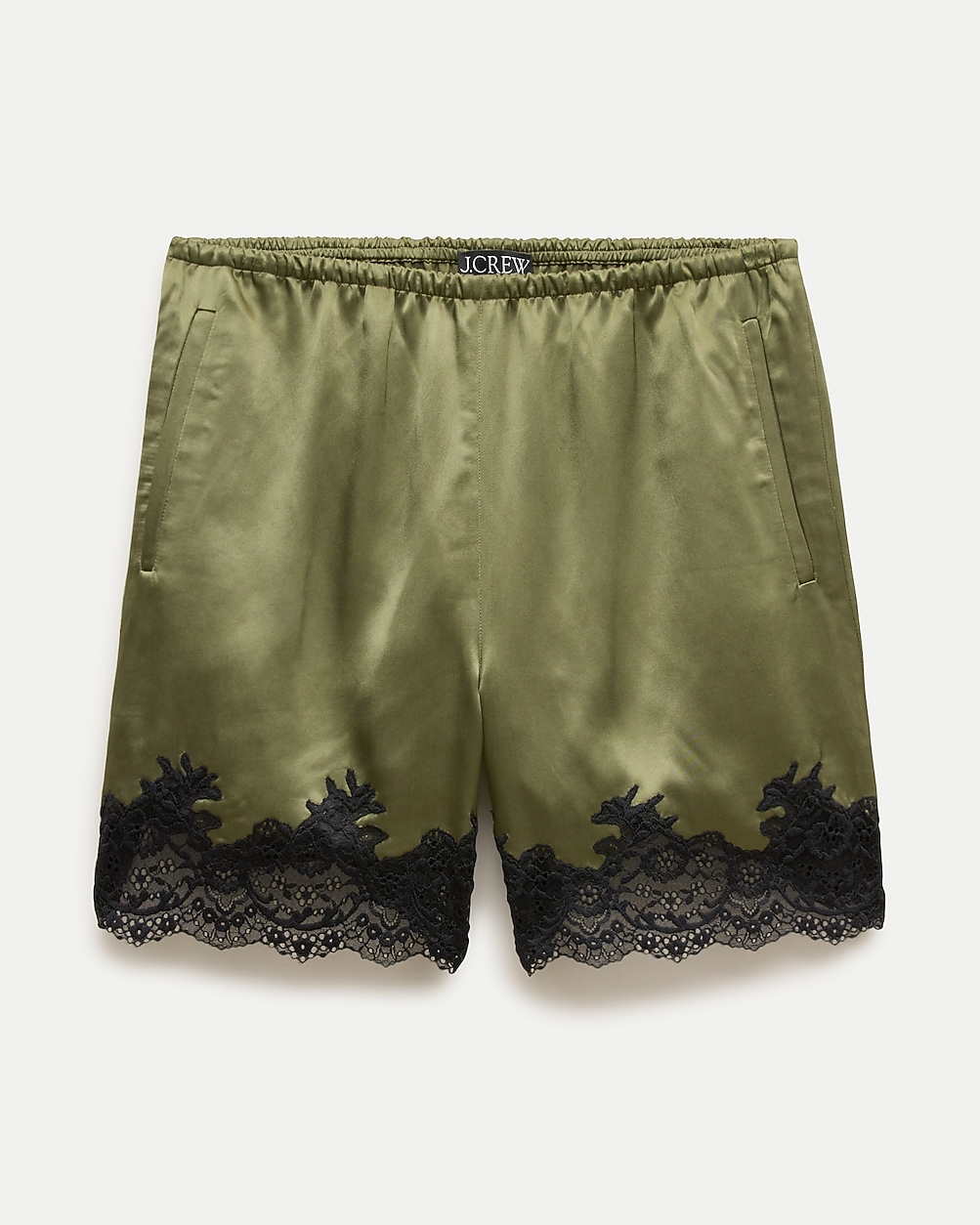 Cosmo lace-trim short in luster charmeuse