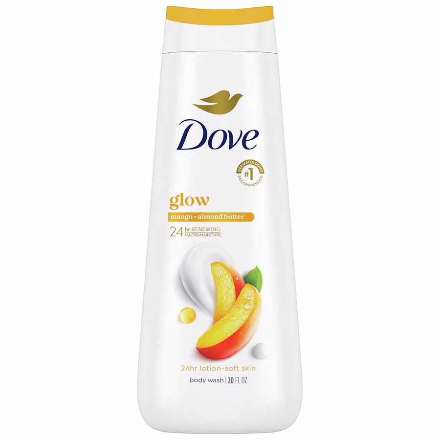 Dove Glowing Body Wash Mango & Almond Butters, 20.0 fl oz