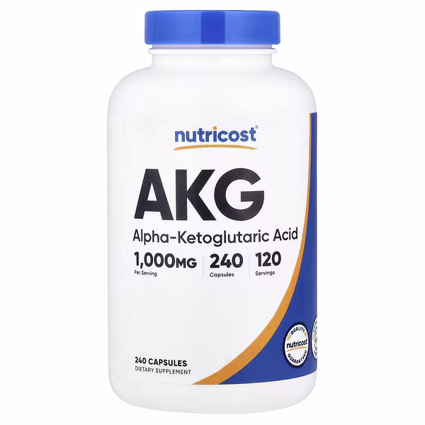 Nutricost, AKG (Alpha-Ketoglutaric Acid), 240 Capsules (500 mg per Capsule)