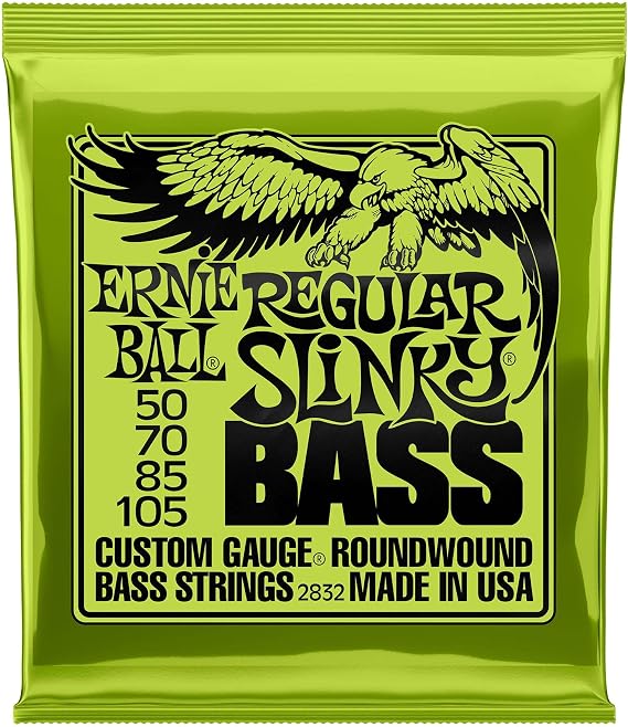Ernie Ball Regular Slinky Nickel Wound Bass Guitar Strings, 50-105 Gauge (P02832)