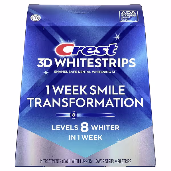 Crest, 3D Whitestrips™, Enamel Safe Dental Whitening Kit, 28 Strips