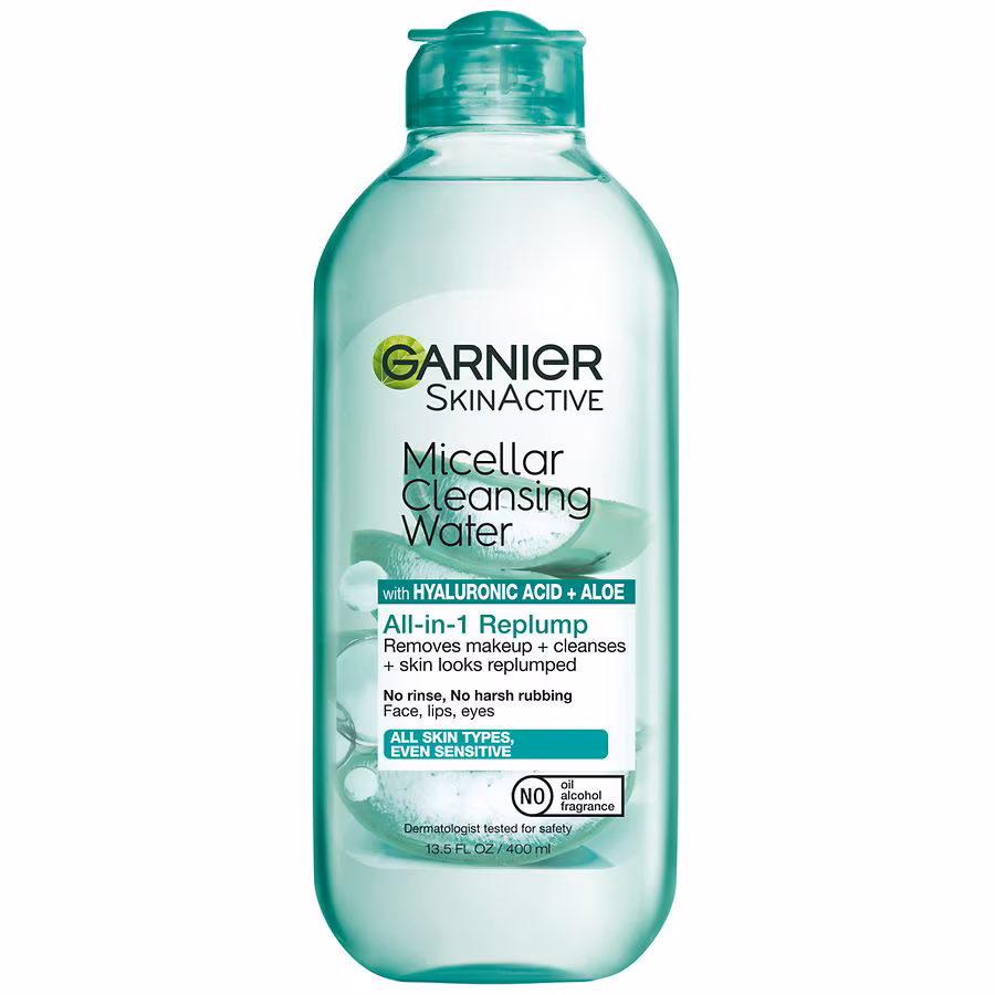 Garnier SkinActive Micellar Cleansing Water All-in-1 Replump, 13.5 fl oz