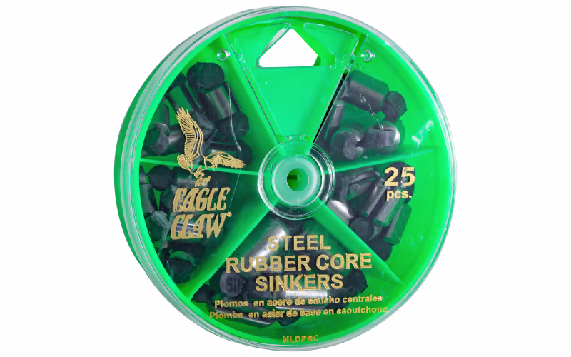 Eagle Claw 25-Piece Steel Rubber Core Sinker Assortment