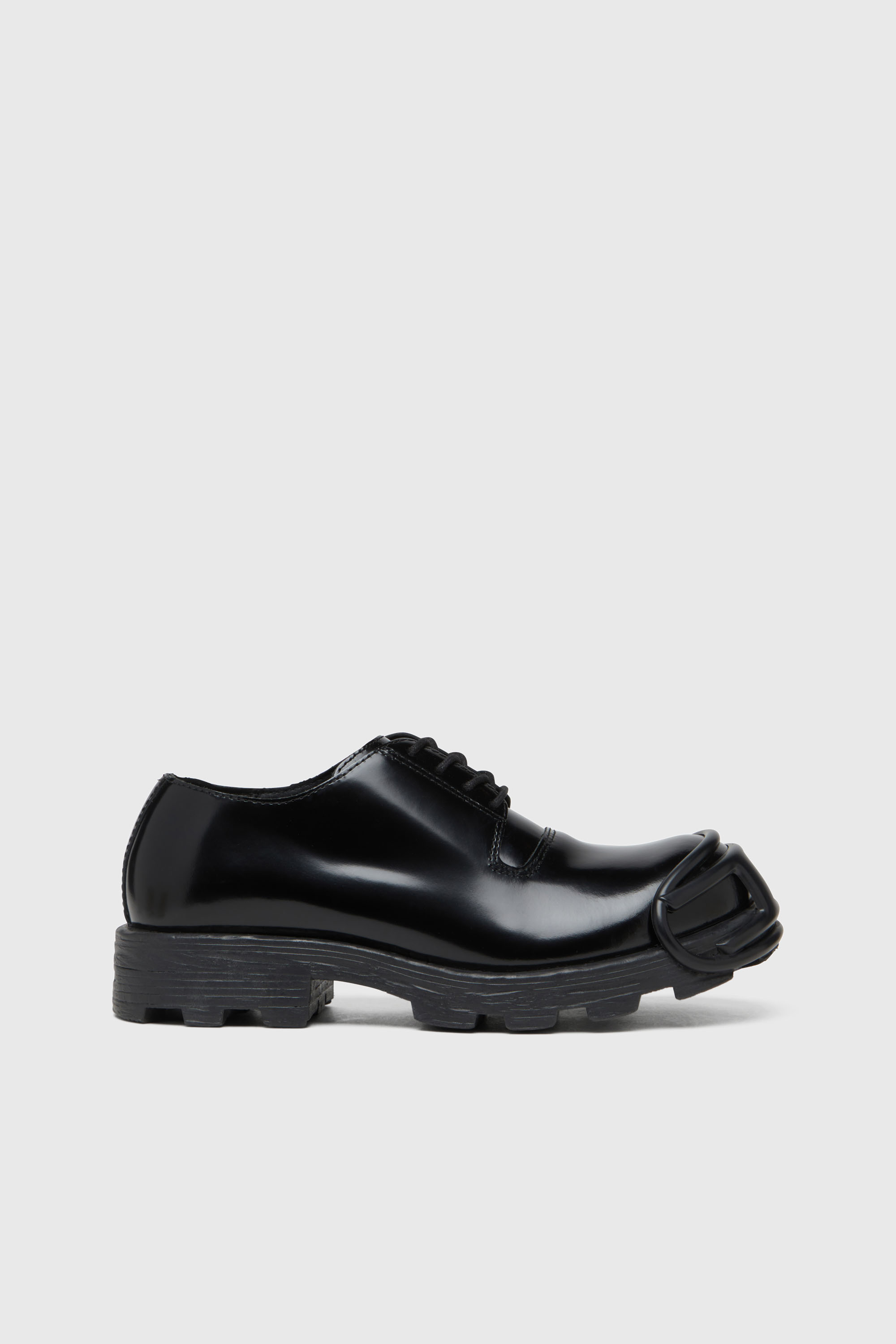 D-Hammer-Leather lace-up shoes with oval D toe cap