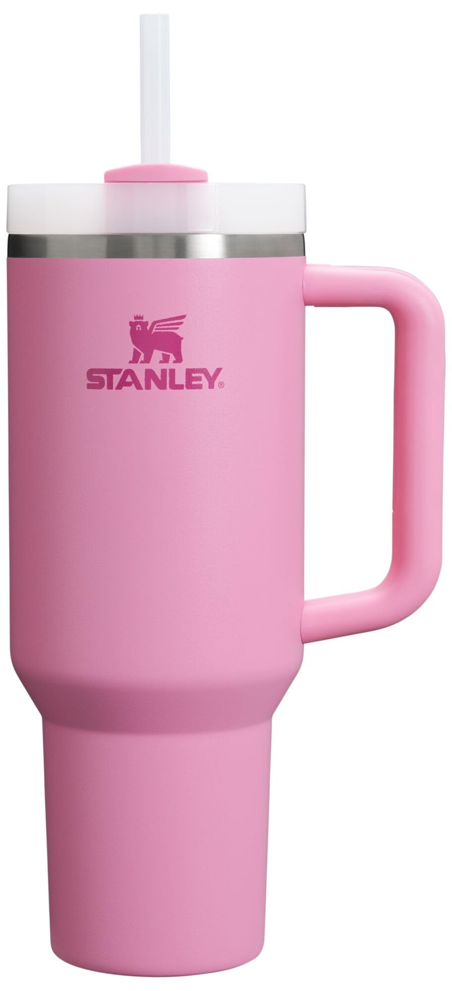 STANLEY Quencher H2.0 Flow State Tumbler, 40 oz, Peony | Handle and Straw | 3-Position Lid | Cup Holder Compatible for Travel | Insulated Stainless Steel Cup | BPA-Free