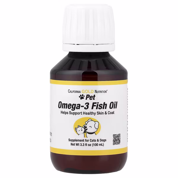 California Gold Nutrition, Pet, Omega-3 Fish Oil, For Cats & Dogs, 3.3 fl oz (100 ml)