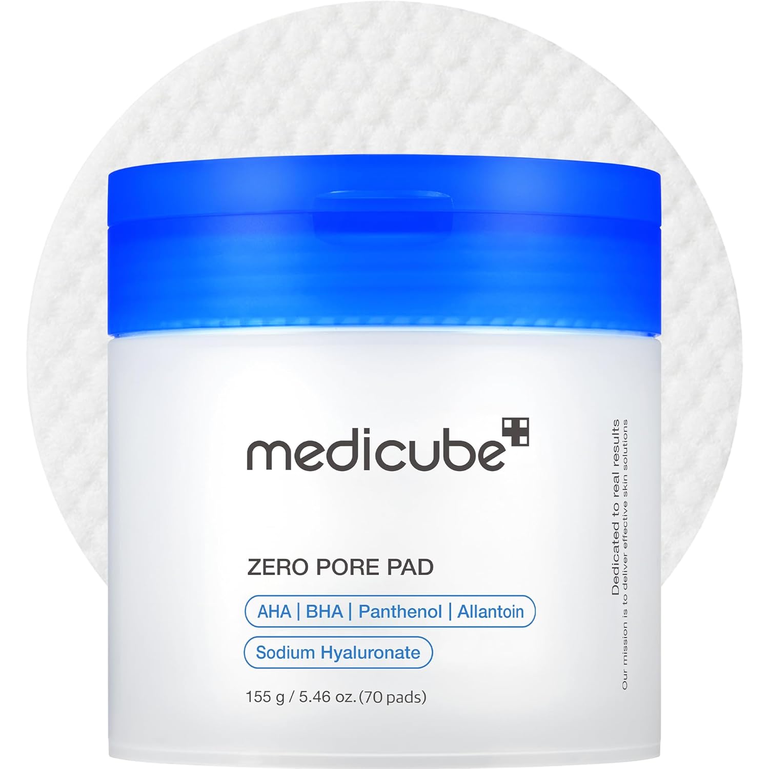 medicube Toner Pads Zero Pore Pad 2.0 | Dual-Textured Facial Pad for Exfoliation and Pore Care with 4.5% AHA Lactic Acid, 0.45% BHA Salicylic Acid, Korean Skin Care, 70 Pads