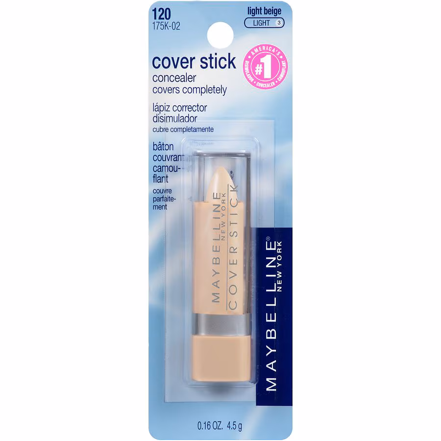 Maybelline Cover Stick Corrector Concealer, Deep Beige, 0.16 oz