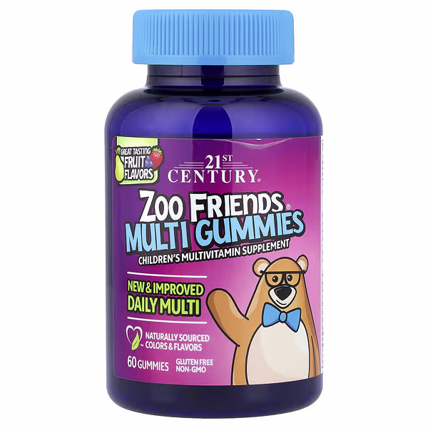21st Century, Zoo Friends® , Multi Gummies, Fruit, 60 Gummies
