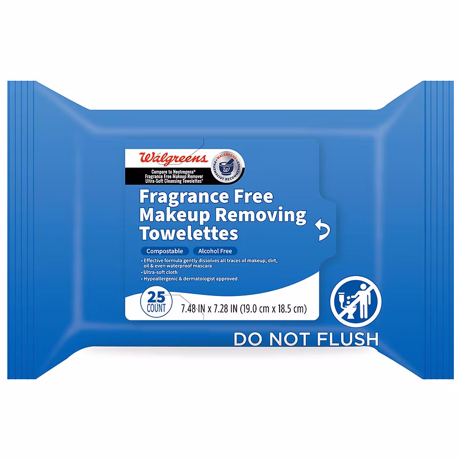 Walgreens Makeup Removing Towelettes Fragrance Free, 25.0 ea