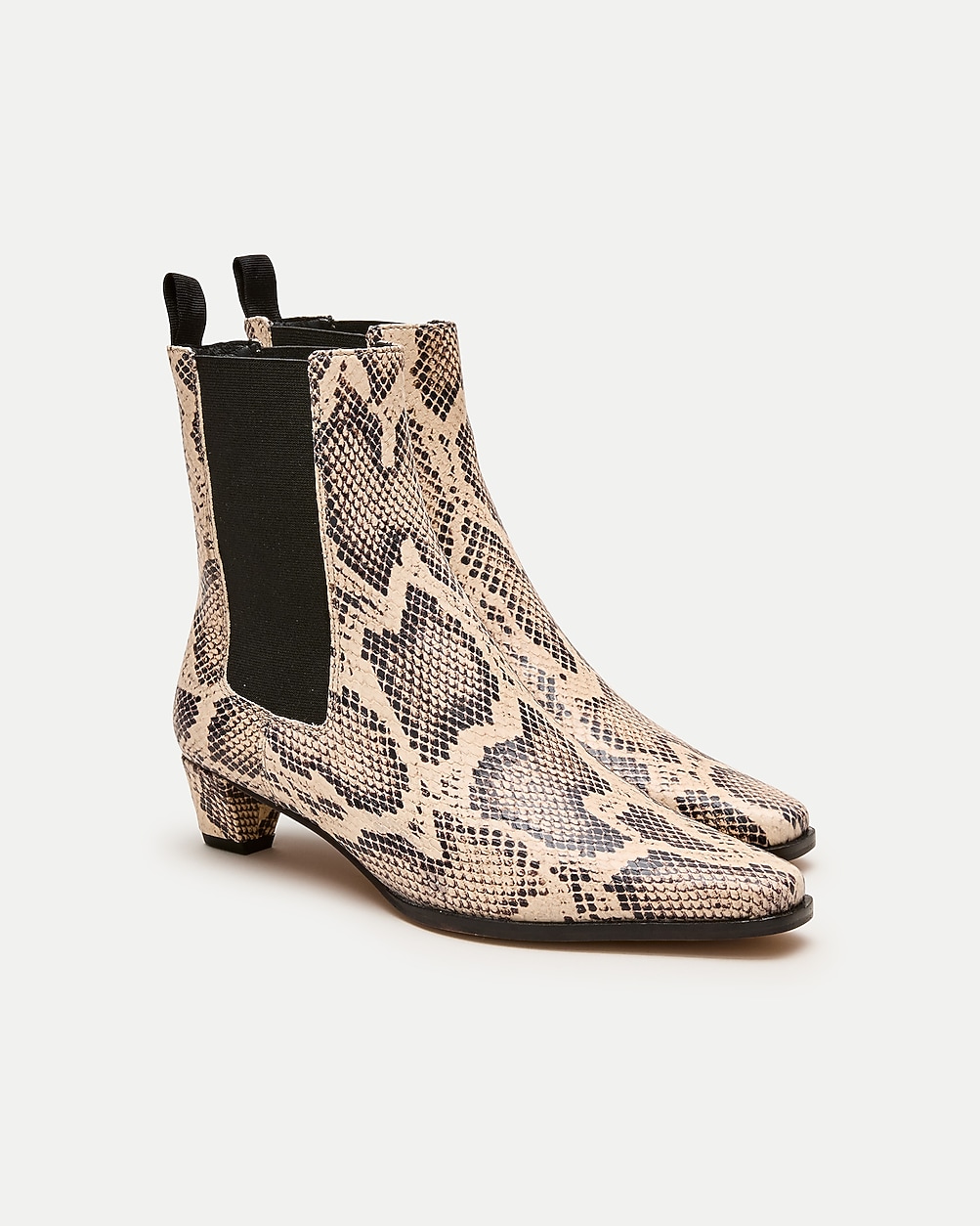 Chelsea pull-on boots in snake-embossed leather