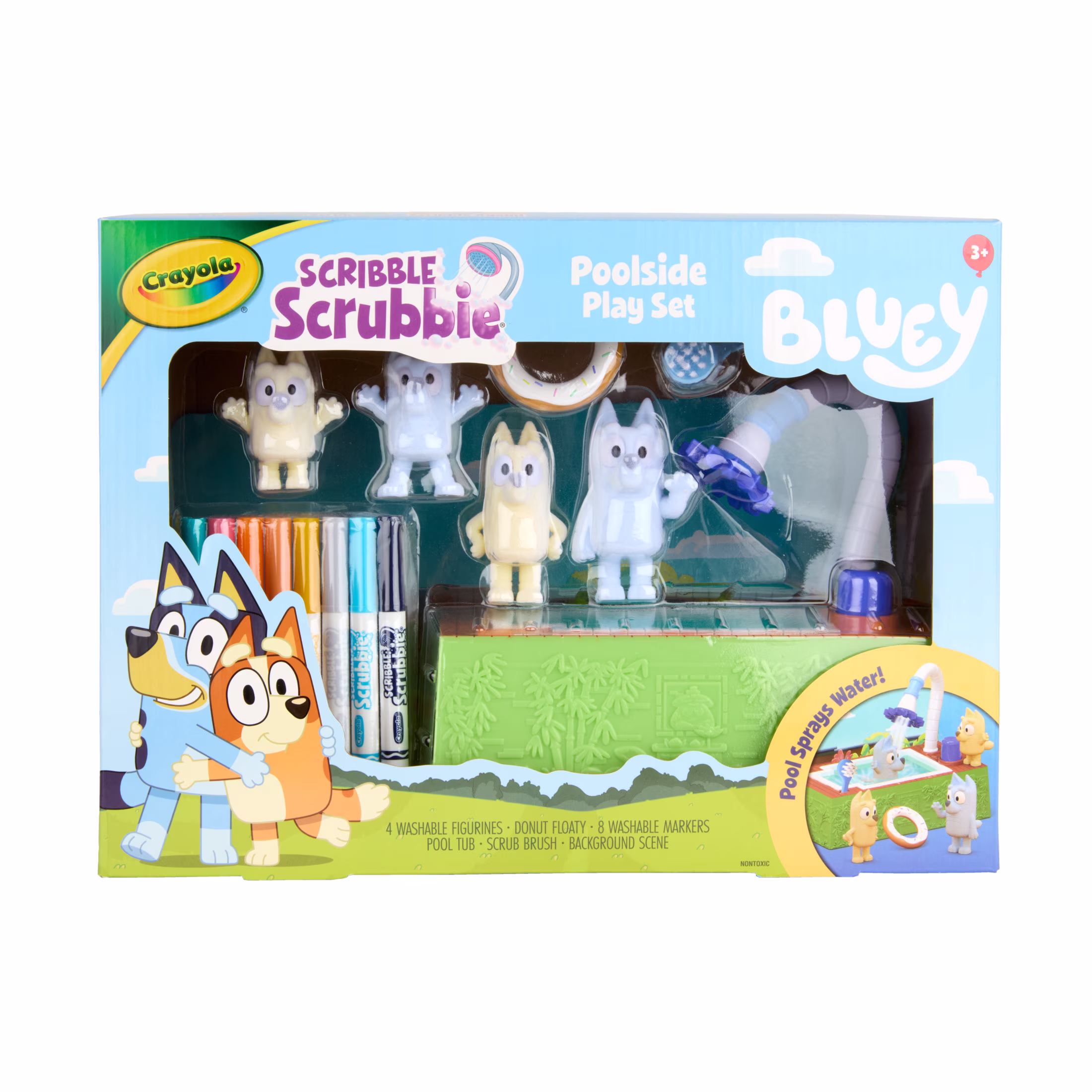Crayola Scribble Scrubbie Pets Bluey Poolside Playset, 4ct