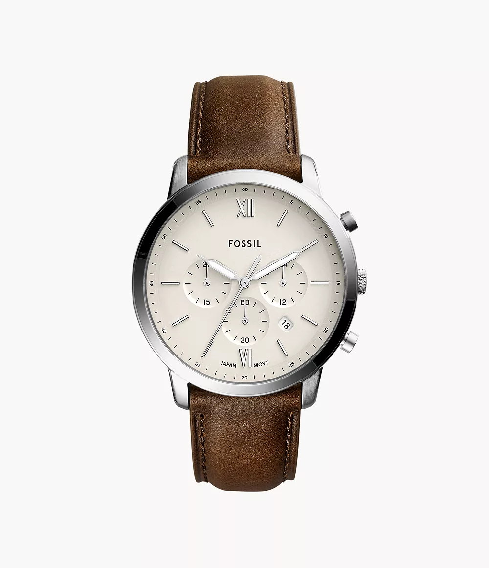 Neutra 44mm Chronograph Brown Leather Watch
