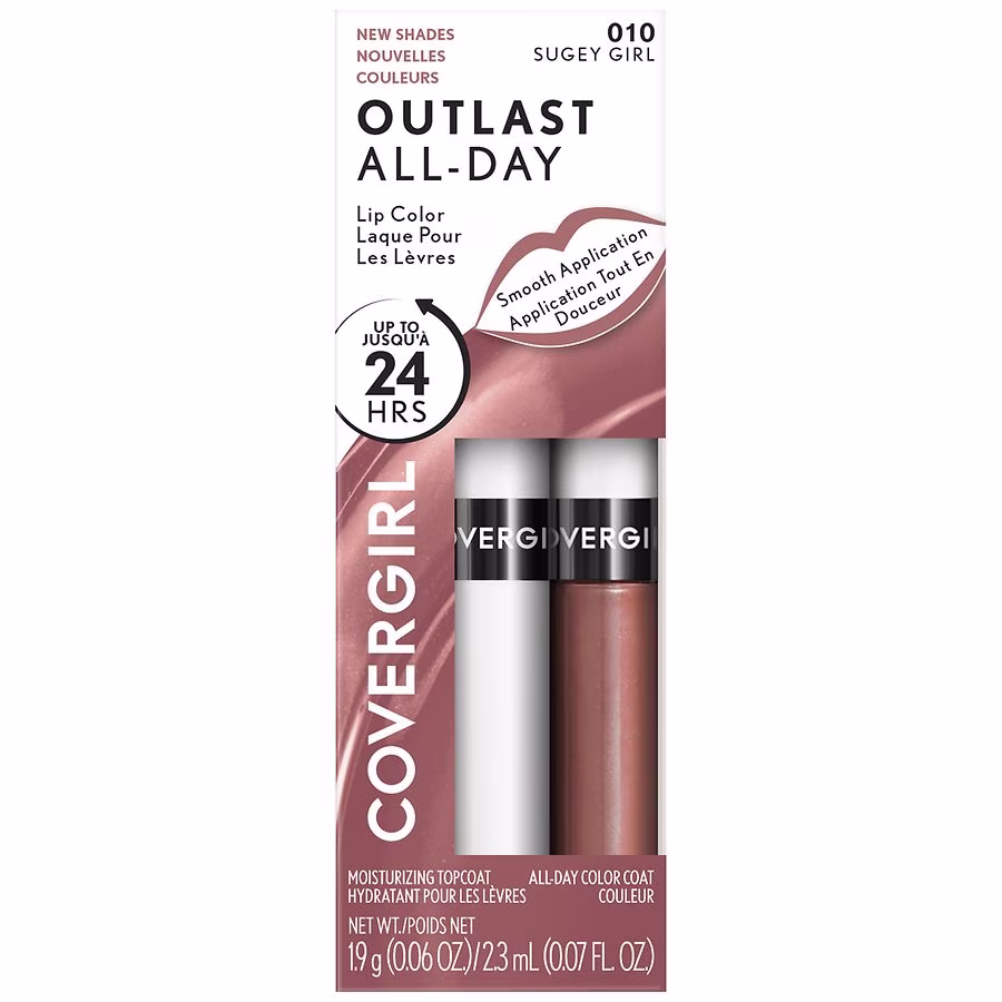 CoverGirl Outlast All Day Lipcolor, 010 Sugey Girl, 0.07 fl oz