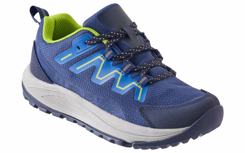 Outdoor Kids Trail Cat Sneakers for Boys - Blue/Lime - 11 Kids