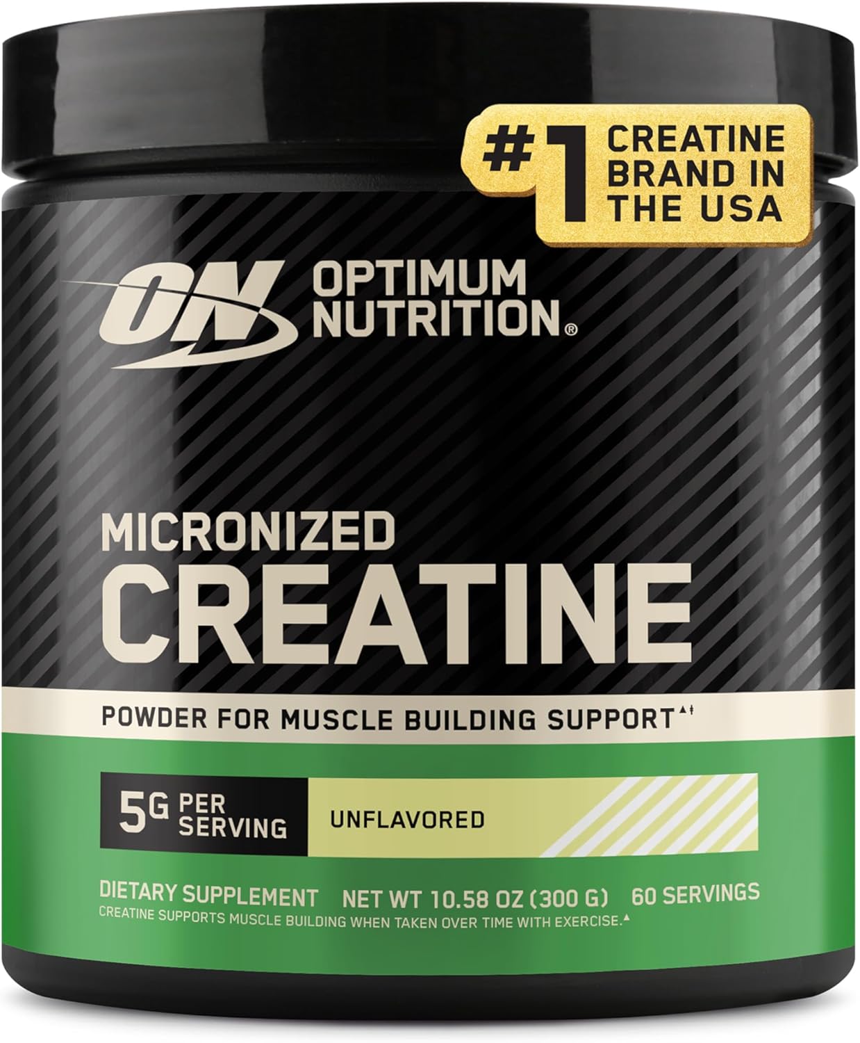 Optimum Nutrition Creatine Monohydrate Powder, Unflavored, 60 Servings | 5g Micronized Creatine Monohydrate Powder Per Serving, Supports Muscle Strength & Power, Easy Mixing, Banned Substance Tested