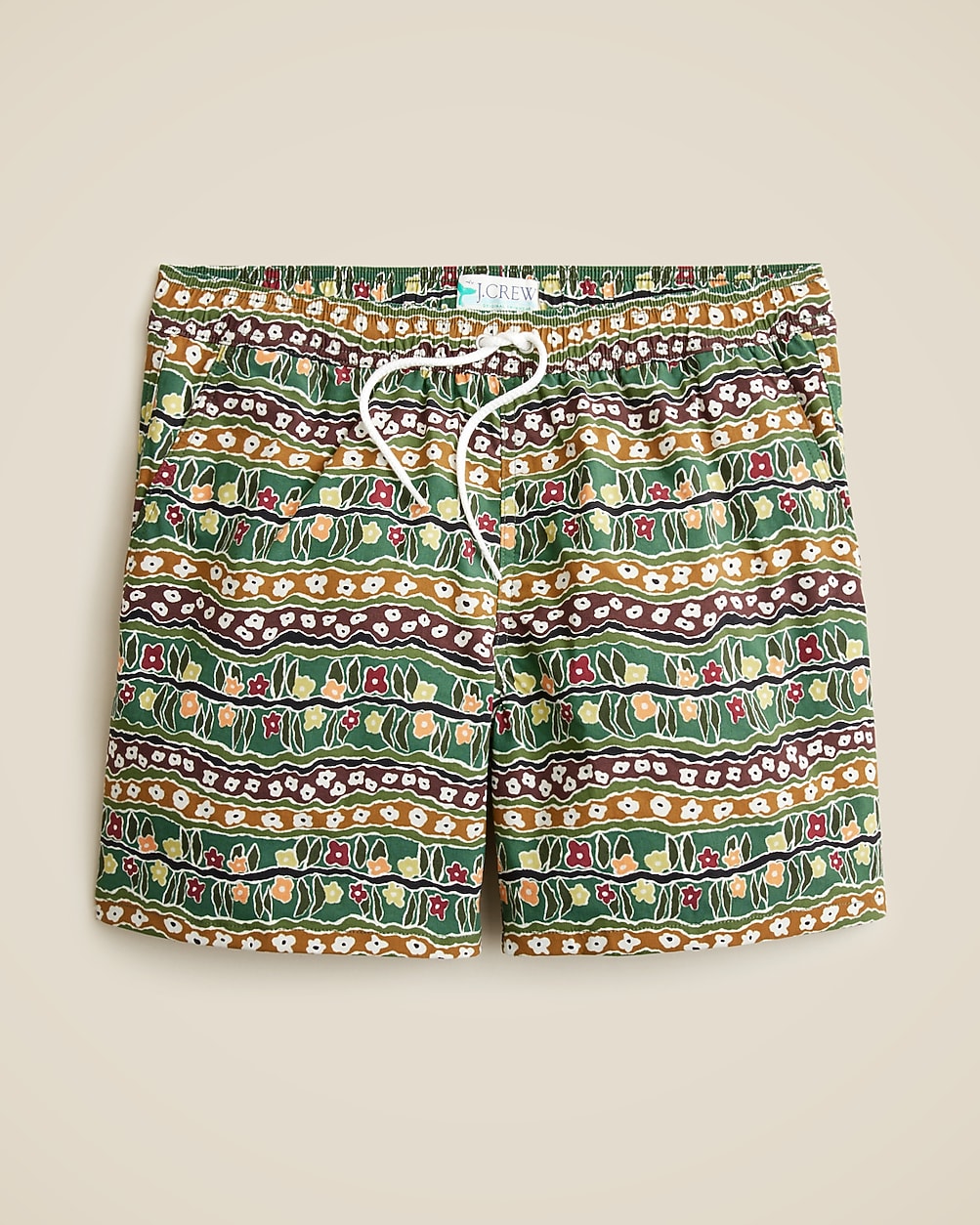 6'' stretch swim trunk in print with ECONYL® nylon