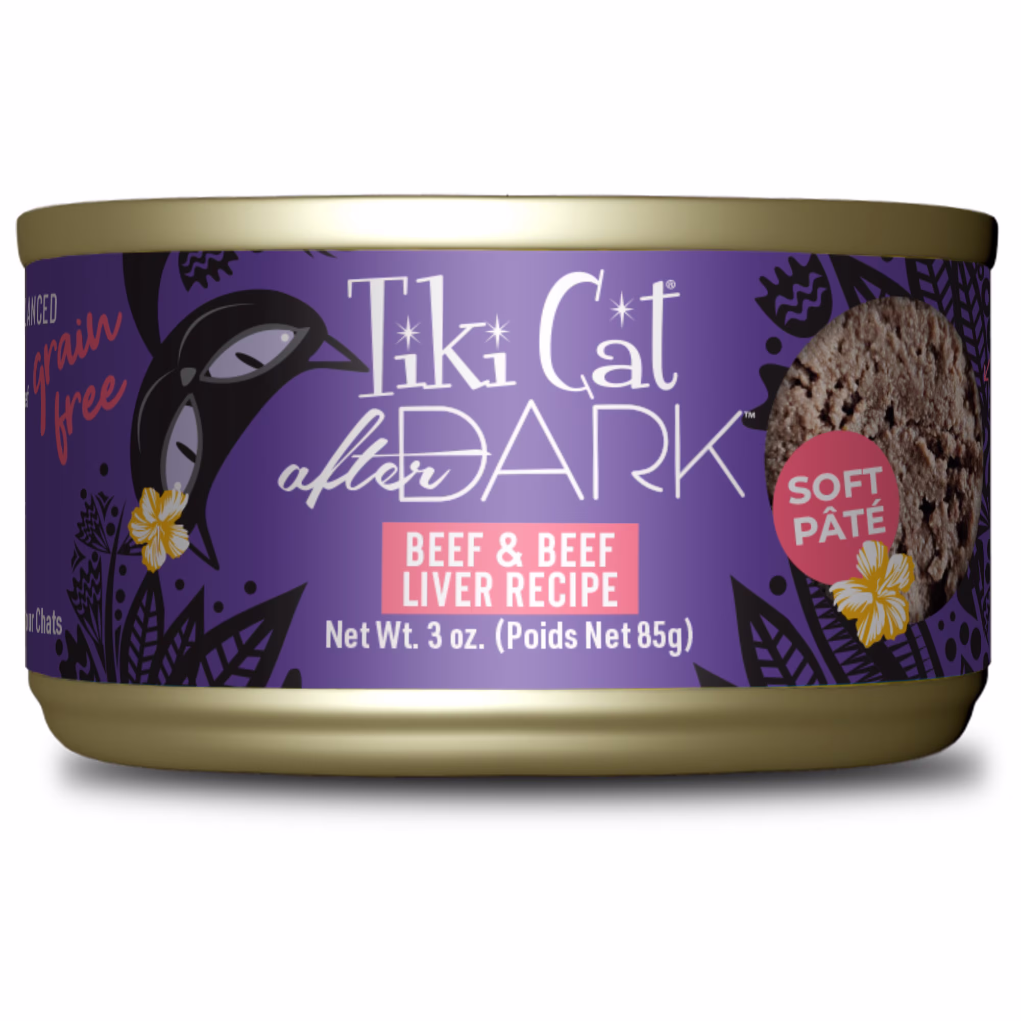 Tiki Cat After Dark Pate Wet Cat Food, Beef & Beef Liver, 3 oz. Can