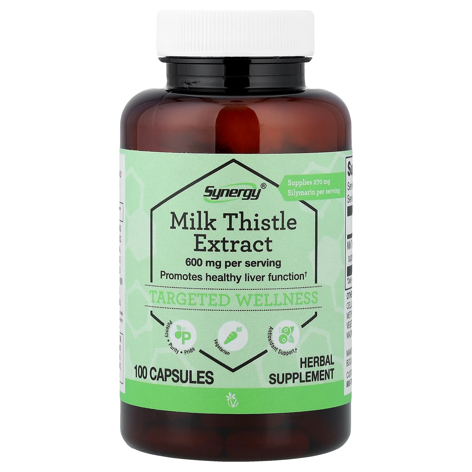 Vitacost, Synergy®, Milk Thistle Extract, 100 Capsules (300 mg per Capsule)