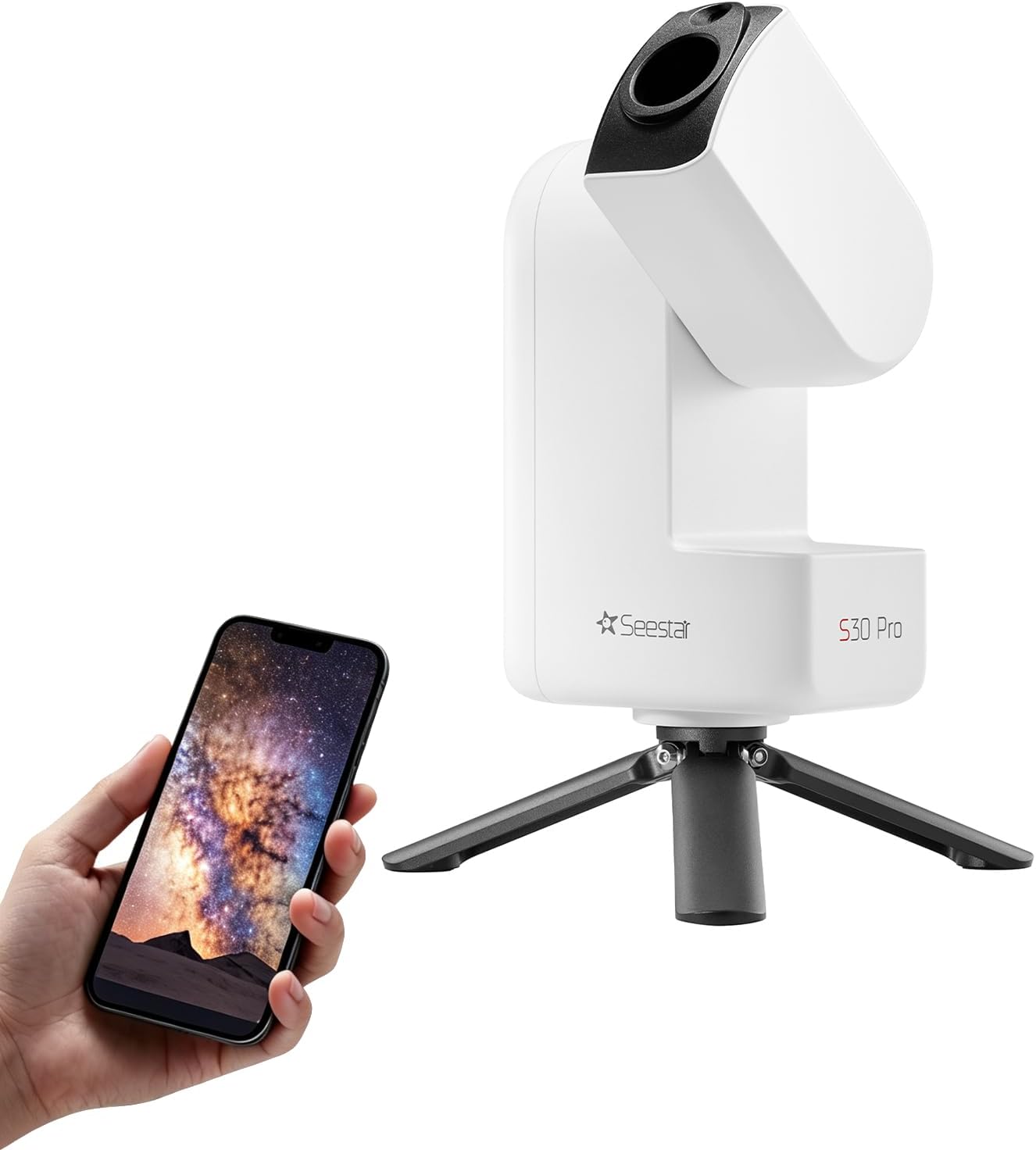 ZWO Seestar S30 Pro Smart Telescope, App-Controlled Astrophotography | 4K Dual Camera, Auto Tracking & GoTo, One-Tap Capture & Processing, Milky Way & Star Trail, Deep Sky & Wide-Field Imaging
