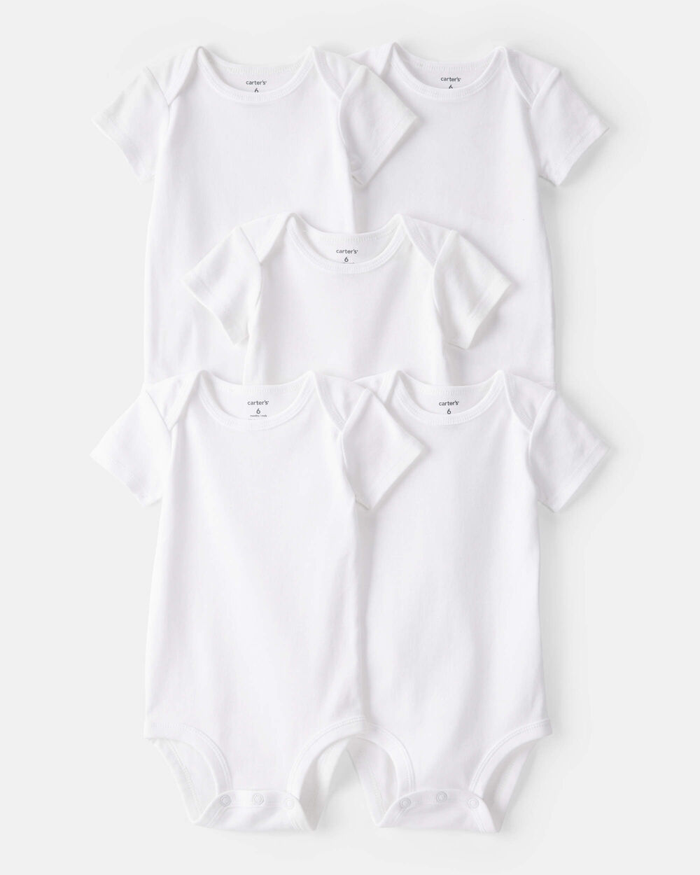 Baby 5-Pack Short-Sleeve Bodysuits - White