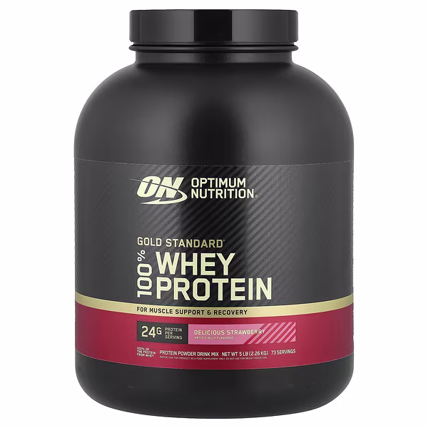 Optimum Nutrition, Gold Standard® 100% Whey Protein, Delicious Strawberry, 5 lb (2.26 kg)