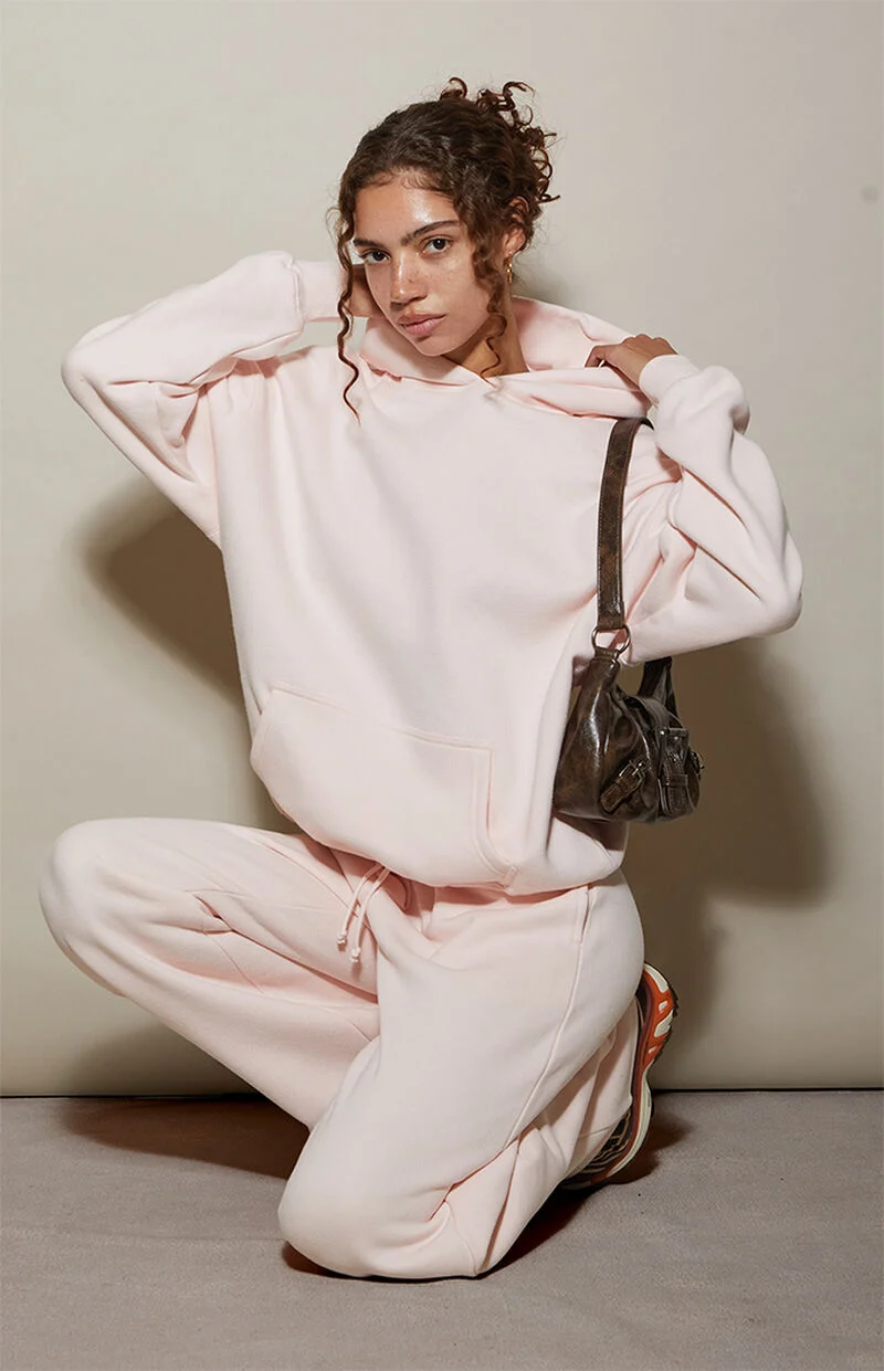 Pacsun Pink Ultra Soft Fleece Core Vintage Wash Pullover Hoodie