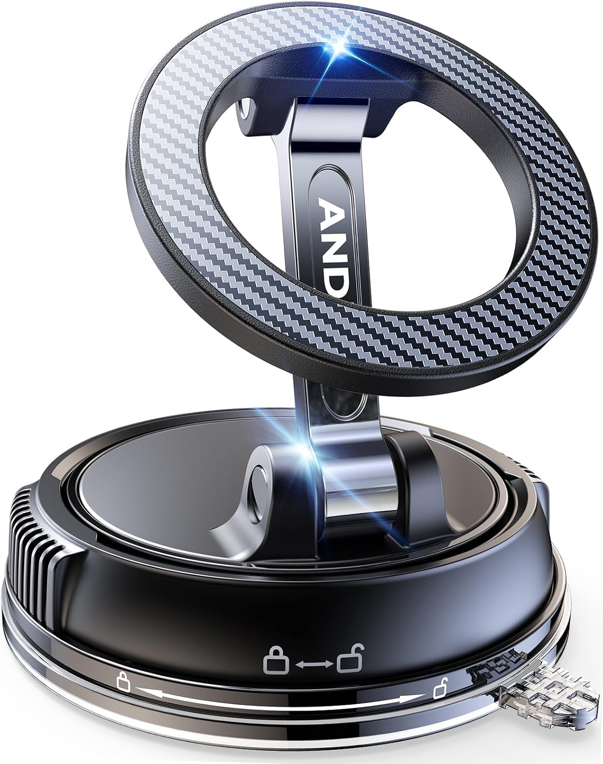 Compact Foldable Car Phone Holder for Magsafe [78+LBS Strongest Suction & 2400gf Strongest Magnetic] 360° Adjustable Car Phone Mount, Phone Holders for Your Car for iPhone 18-12 Pro Max (Carbon Fiber)