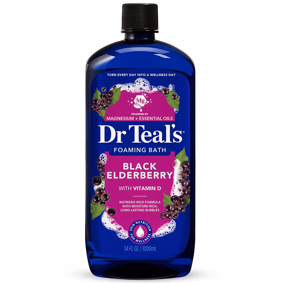 Dr. Teal's Foaming Bath Black Elderberry, 34.0 fl oz