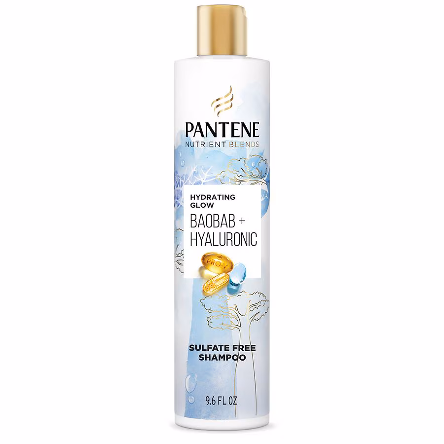 Pantene Hydrating Glow Baobab + Hyaluronic Sulfate Free Shampoo Fresh, 9.6 fl oz