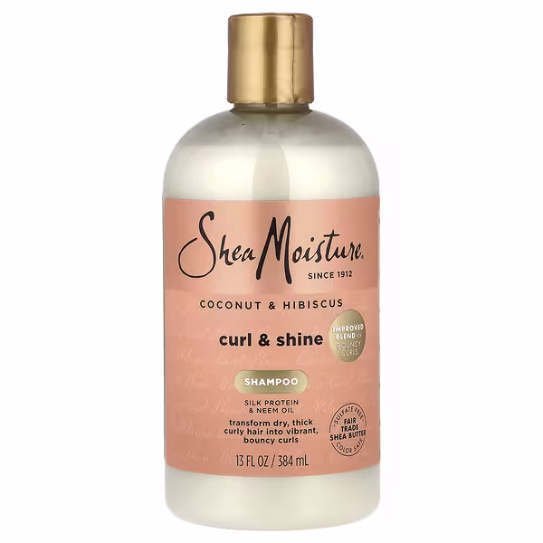 SheaMoisture, Curl & Shine Shampoo, Coconut & Hibiscus, Thick, Curly Hair, 13 fl oz (384 ml)