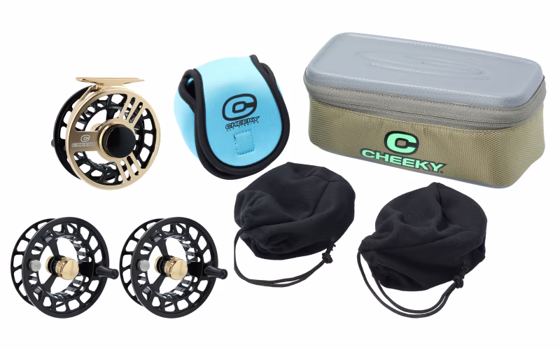 Cheeky Launch Triple Play Fly Reel Package - Gold/Black